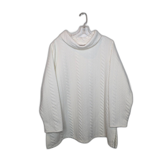 Vintage Ivory Womens Cable Knit Sweater Sz 1X Pullover Classic Simonton Says - Picture 1 of 9